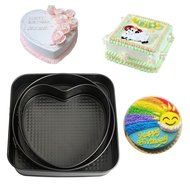 UBLISS 3 PCS Heart Square and Round Shaped Nonstick Springform Pan for Cake Cheesecake Tart Quiche