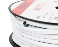 In Wall Speaker Wire | 100 Feet | 14AWG CL3 Rated 4-Conductor Wire White Oxygen Free Copper includes banana plugs... N30