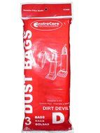 3 Royal Dirt Devil Type D Vacuum Bags, Featherlite, Lite Plus, Extra, Classic, Sensation, Toughtmate, Impulse,...