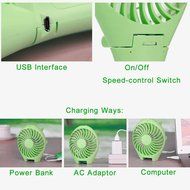 Niceshop Handfan Rechargeable Fans Portable Battery Fan USB Mini Foldable Personal Cooling with Umbrella Hanging... N12