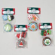 BAKING CUP W/PICKS 3AST CHRISTMS 2IN CUP/3IN PICKS 12PC MDSG STRP, Case Pack of 48
