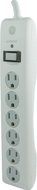 GE 14014 6-Outlet General Purpose Surge Protector, 800 Joules, 8ft Cord, White, with Twist to Lock Safety Covers... N2