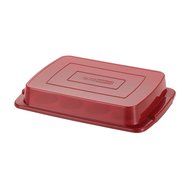 Cake Boss Deluxe Nonstick Bakeware 12-Cup Covered Muffin Pan, Gray with Red Silicone Grips N2