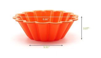 Bestwoohome Silicone French Cake Pans 8 Inch Non Stick Heat Resistant Flower Baking Molds (Green)