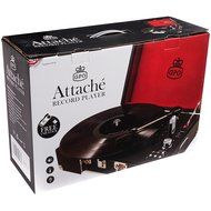 GPO Attache Briefcase Style 3-Speed Portable Vinyl Turntable with Built-in Stereo Speakers and USB Stick for Recording... N10