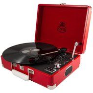 GPO Attache Briefcase Style 3-Speed Portable Vinyl Turntable with Built-in Stereo Speakers and USB Stick for Recording... N11