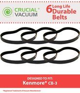 6 Durable Kenmore CB-3 Belts, Fit Kenmore PowerMate Canister Vacuums, Compare to Part # 20-5218, Designed &amp; Engineered... N3