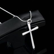 Fashion NEW 925 Sterling Silver Charms cross Pendant Beautiful women Necklace N5