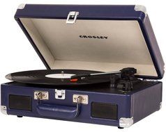 Crosley CR8005C-NV Cruiser II Portable Battery Powered 3-Speed Turntable, Navy N11