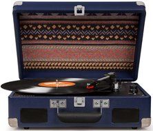 Crosley CR8005C-NV Cruiser II Portable Battery Powered 3-Speed Turntable, Navy N12