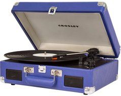 Crosley CR8005C-NV Cruiser II Portable Battery Powered 3-Speed Turntable, Navy N13