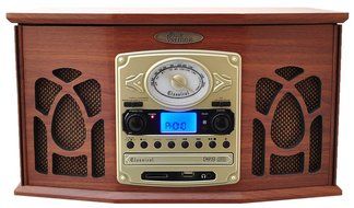 Pyle Home PTCDS7UIW Retro Vintage Turntable with CD/MP3/Casette/Radio/USB/SD, Aux-In and Vinyl-to-MP3 Encoding... N4