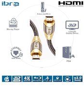 IBRA 22 Feet LUXURY GOLD High Speed Gold Plated HDMI v2.0/1.4a HDMI cable with Ethernet supports 3D, 4K, and Audio... N15