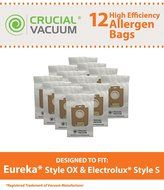 12 Eureka Style Ox &amp; Electrolux Style S Paper Micro Allergen Bags, Compare To Part # 61230, Designed &amp; Engineered...