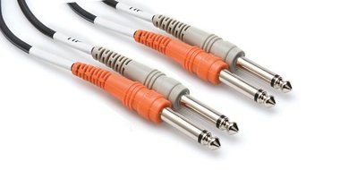 Hosa CSS-202 Stereo Interconnect Cable, Dual 1/4 in. TRS to Same - 2 m / 6.56 ft. N2