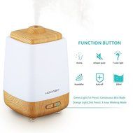 Scenic 200ml Aroma Essential Oil Diffuser in Wood Grain with 7 Color LED Lights Changing for Spa Home Office N9