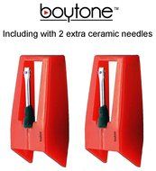 Boytone BT-17DJS 3-speed Stereo Turntable, with 2 extra ceramic needles, Belt Drive, 2 built in Speakers, Digital... N3