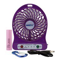Innobay&reg; Mini Handy Portable Rechargeable Fan Operated by Built-in Lithium Battery, 7 blades, 4 Speeds of Air... N64