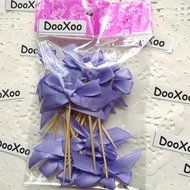 DOOXOO Light Purple Satin Bow Cupcake Toppers or Finger food picks - Baby Shower or Wedding ( Set of 24 )