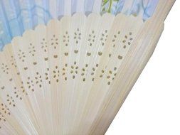 Folding Fan (21cm) Running water Goldfish Pattern, White N2