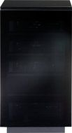 BDI Mirage 8224 Double Wide Entertainment Cabinet, Satin Black with Black Glass Top