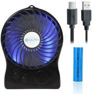 iKKEGOL Mini Portable Wireless Rechargeable Super Strong Wind Fluorescence Cooling Desk Fan - 3 Mode Wind Speed... N5