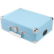 GPO Attache Briefcase Style 3-Speed Portable Vinyl Turntable with Built-in Stereo Speakers and USB Stick for Recording... N22