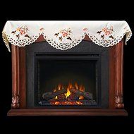 19" X 90" Wide Fireplace Mantel Scarf with Hummingbird and Hibiscus Flowers N2