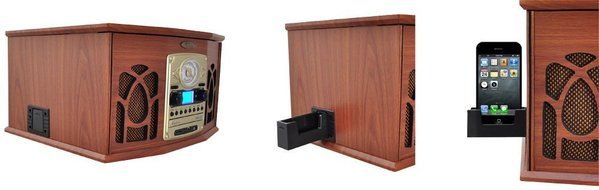 Pyle Home PTCDS7UIW Retro Vintage Turntable with CD/MP3/Casette/Radio/USB/SD, Aux-In and Vinyl-to-MP3 Encoding... N7