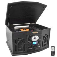 Pyle Home PTCDS7UIW Retro Vintage Turntable with CD/MP3/Casette/Radio/USB/SD, Aux-In and Vinyl-to-MP3 Encoding... N9