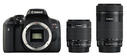 Canon SSLR Camera EOS Kiss X8i with EF-S 18-55mm and EF-S 55-250mm - International Version (No Warranty) N7