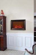 Fire Sense Black Wood Wall Mounted Electric Fireplace N3