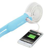 Deli 3 Speeds Electric Portable Rechargeable Mini Handheld Fan with LED Light, Powered by Battery/USB Cooler Fan... N6