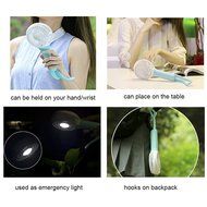 Deli 3 Speeds Electric Portable Rechargeable Mini Handheld Fan with LED Light, Powered by Battery/USB Cooler Fan... N7