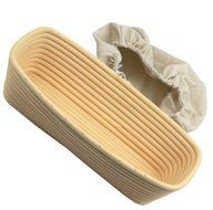 Babyfoxy 12 Inch Oblong Rectangle Brotform Banneton Proofing Basket Bread Bowl for Baking Dough with Rising Pattern...