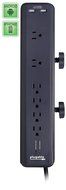 Plugable 6 AC Outlet Surge Protector with Clamp Mount for Workbench or Desk. Built-In 10.5W 2-Port USB Charger...