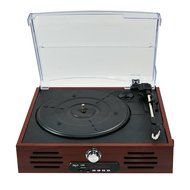 Keni Wooden Turntable Cassette Player with Built-in Stereo Speaker, Vintage Style MIC Record Player, Vinyl,Cassette-To-MP3... N5