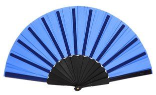 COCOTINA Solid Folding Nylon-Cloth Handheld Fan for Ladies (Blue) N8