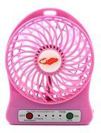 Pro-Shock 4-inch Portable Personal Battery Operated Fan Rechargeable with LED Light, Quiet ( PINK )