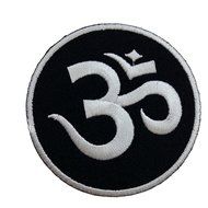 Aum Om Ohm Hindu Yoga Indian Lotus Lucky Sign Logo Hippie Retro Biker Jacket T-shirt Vest Patch Sew Iron on Embroidered...
