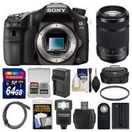 Sony Alpha A77 II Wi-Fi Digital SLR Camera Body with 55-300mm Lens + 64GB Card + Case + Flash + Battery &amp; Charger...