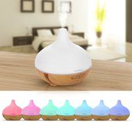 Mindkoo Air Humidifier Purifiers Aroma Essential Oil Diffuser 300ml Wood Grain Base with Cool Mist and Colorful... N6