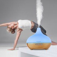 Mindkoo Air Humidifier Purifiers Aroma Essential Oil Diffuser 300ml Wood Grain Base with Cool Mist and Colorful... N7