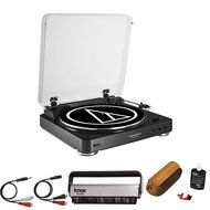 Audio-Technica AT-LP60BK-USB Turntable (Black) w/ Knox Carbon Fiber Vinyl Brush Cleaner &amp; Cleaning Kit N2