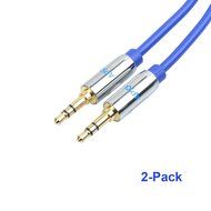 3.5mm Auxiliary Audio Cable APXX 2-Pack Male To Male Stereo Gold Plated Connector (0.5Ft &amp; 1Ft) N3