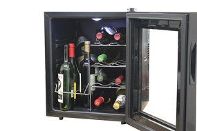 HOMEIMAGE Thermo Electric Wine Cooler 16 Bottles with Vertical Rack allows bottles to Sit Vertically - HI-16C N2