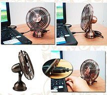 Shihua Compact USB Powered Desk Mini Fan Bronze Copper Desktop Fan N6
