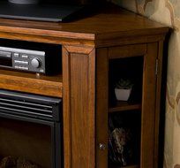 Holly &amp; Martin Ponoma Convertible Media Electric Fireplace, BRN MAHOGANY N6