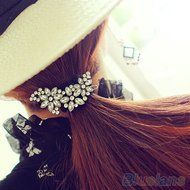 Women's Bride's Bridesmaid's Rhinestone Flower Crystal Hair Clip Comb Jewelry N2