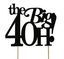 All About Details Black The Big 4OH! Cake Topper N4